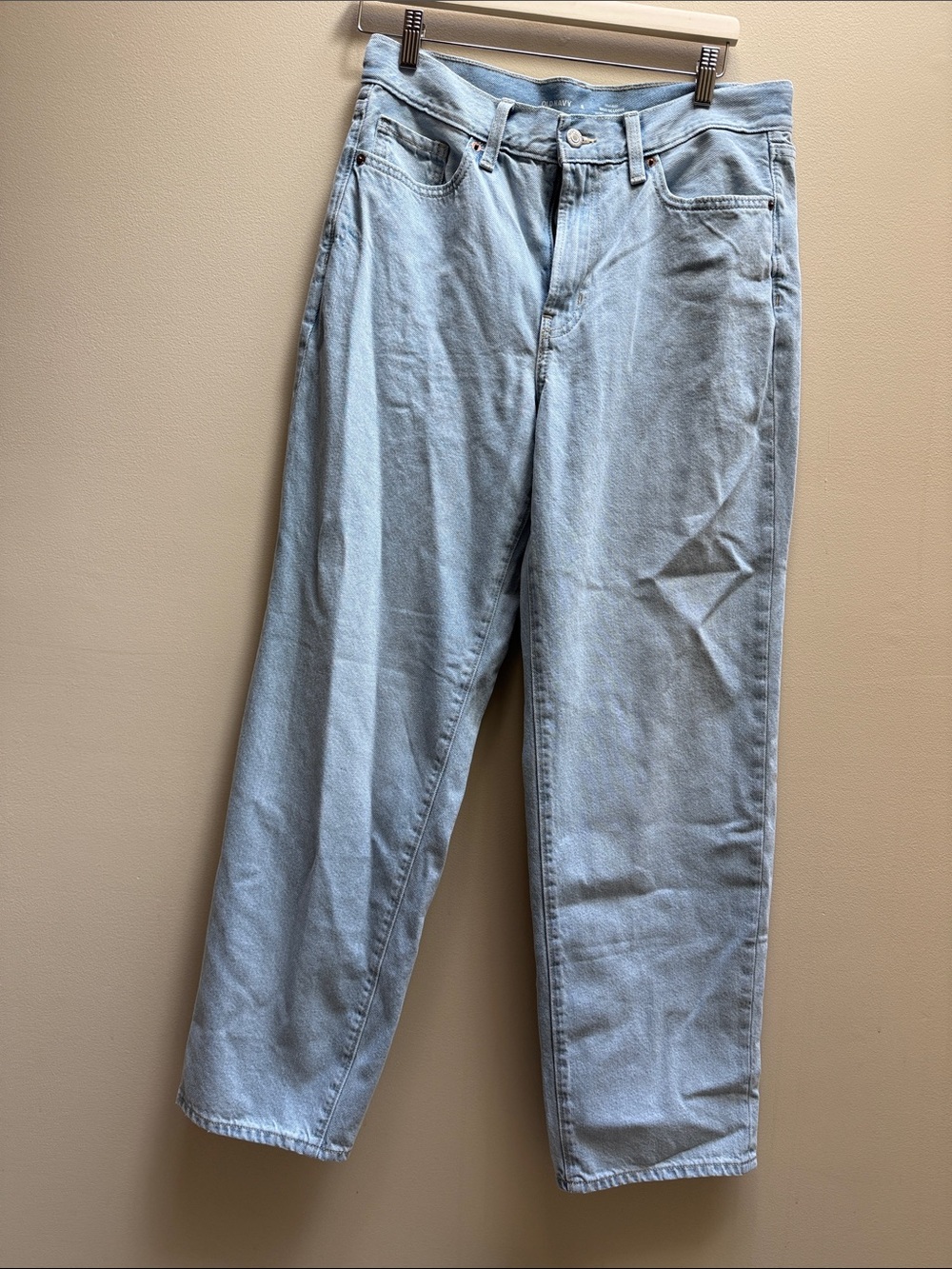 Old Navy Women's Light Blue high rise rigid og loose jeans